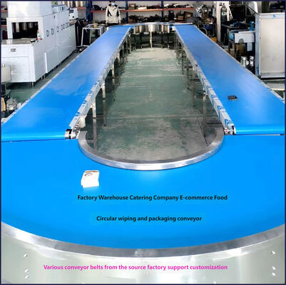 Commercial Kitchen Tableware Recycled Food Packaging Conveyor Belt Round Belt Type