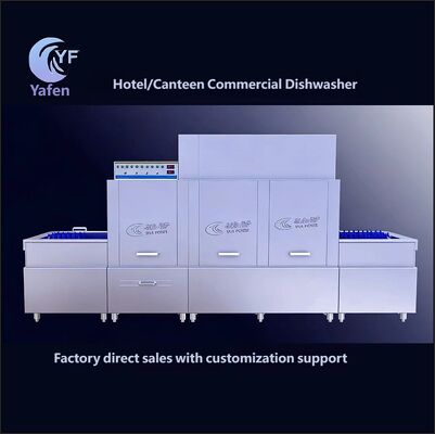 Tunnel Type Commercial Dishwasher Large Stainless Steel Dishwashers For University Canteens