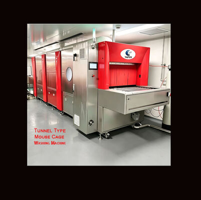 Fully Automatic Tunnel Cage Washer, Integrated Continuous Cage Washing & Drying Machine for SPF Animal Laboratories, Washing Equipment for Rat & Mouse Cages and Water Bottles