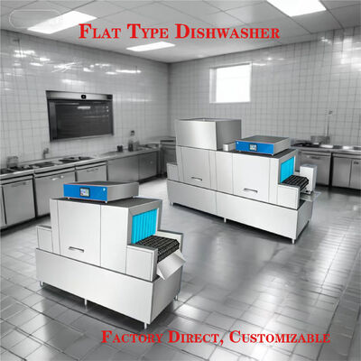 Flat Commercial Dishwasher Machine Automatic Tableware Cleaning Machine