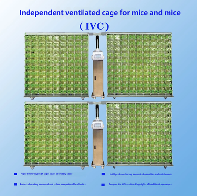 IVC Individual Ventilated Cages, Individual Ventilation Cage System for Mice and Rats, PSU Material Laboratory Animal Rearing Cages, Stainless Steel Cage Racks