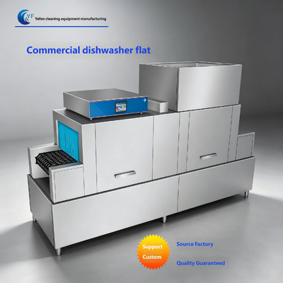 Flat Type Conveyor Dishwasher Automatic High Temperature Washing Drying Disinfection Machine for School Canteen Factory Kitchen