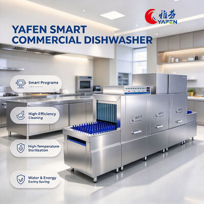 Yafen commercial dishwashers fit diverse catering scenarios, including hotels, restaurants, school and factory canteens, central kitchens and hospitals. It supports large-batch tableware washing, sani