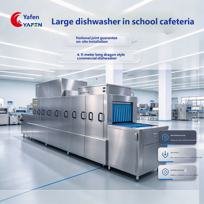 Factory Direct Flight Type Commercial Dishwasher Automatic Tunnel Conveyor Dishwasher with Sterilization & Drying for Canteen Hotel Central Kitchen