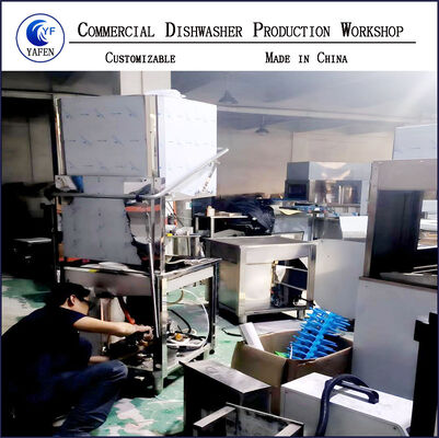Large Conveyor Flight-Type Dishwasher, 304 Stainless Steel, Continuous Automatic Washing Line for Plates and Bowls Used in Factory Central Kitchens