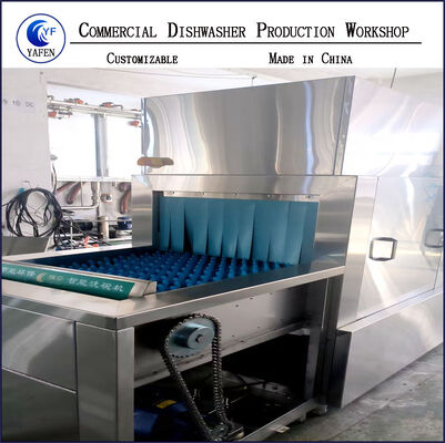 Commercial Conveyor Dishwasher, Fully Automatic Integrated Large Equipment for Washing and Dishing Utensils for Hotels and Canteens
