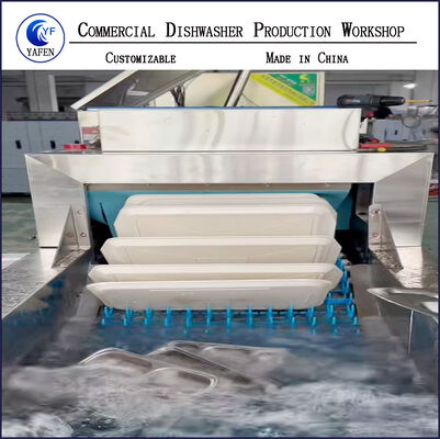 Sunken Conveyor-Type Commercial Automatic Dishwasher Integrated Washing and Drying Machine with Conveyor Belt for Hotels, Schools and Canteens