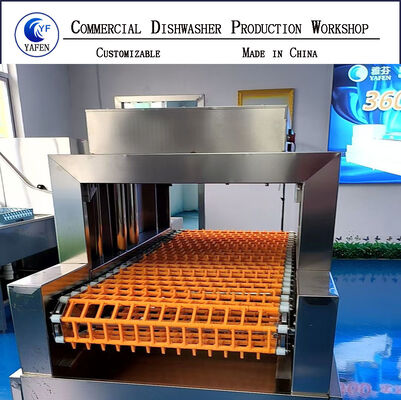 Stainless Steel Flat Type Dishwasher Catering Automatic Plate Washing Sterilizing Equipment