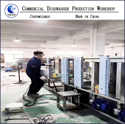 Commercial Conveyor Dishwasher, Fully Automatic Integrated Large Equipment for Washing and Dishing Utensils for Hotels and Canteens