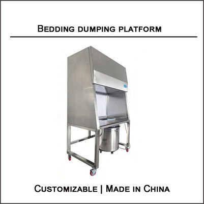 All Stainless Steel Bedding Dumping Station, SPF Animal Facility Cage Litter Cleaning Table, Supporting Laboratory Equipment