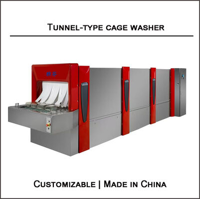 Animal Laboratory Tunnel Type Cage Washer With Modular Split Design