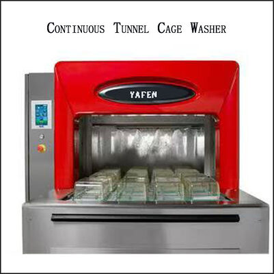Laboratory Fully Automatic Tunnel Type Cage Washer Machine 304 Stainless Steel Construction