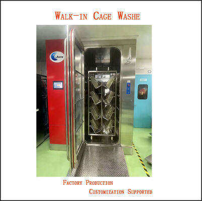 Laboratory Walk In Animal Cage Washer 304 Stainless Steel With PLC Control System