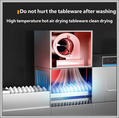 9-meter-long commercial dishwasher for central kitchens, suitable for tableware cleaning in group catering and tableware distribution companies