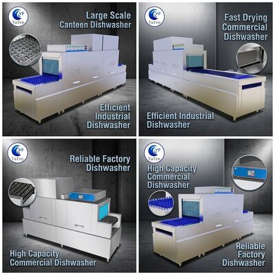 Intelligent Flight-Type Commercial Dishwasher, Fully Automatic Tunnel All-in-One Machine with High-Temperature Disinfection and Drying for Canteens and Hotels