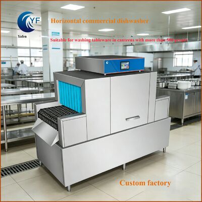 Flat-type Dishwasher for Canteens and Restaurants, Fully Automatic Continuous Tableware Washing Machine