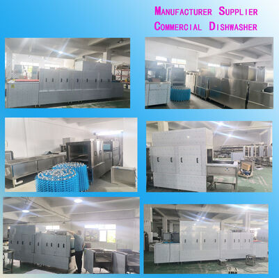 Long Conveyor Commercial Stainless Steel Dishwasher, Automatic Washing & Sanitizing Dishwashing Production Line for School Canteens and Chain Catering Businesses