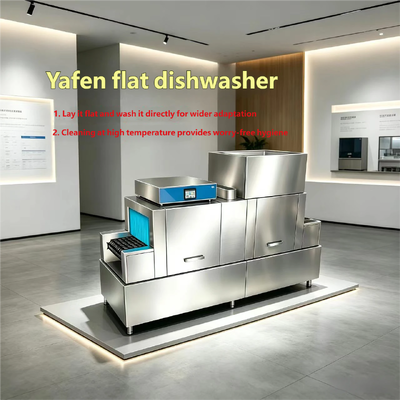 Stainless Steel Flat Type Dishwasher Catering Automatic Plate Washing Sterilizing Equipment