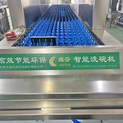 Fully Automatic High-Temperature Dishwasher with Two Washing Cycles, Two Rinsing Cycles and One Drying Cycle, Integrated Commercial Washing and Drying Machine for Hotel Kitchens