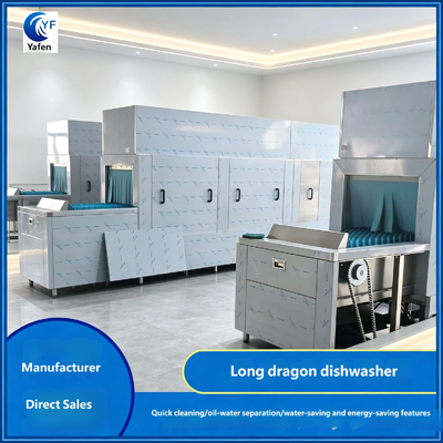 Long‑line Commercial Dishwasher, High‑Temperature Disinfection Conveyor‑type Fully Automatic Dishwasher, Large‑capacity Energy‑saving Cleaning Equipment for Hotels, Canteens and Central Kitchens