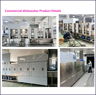 Commercial Dishwasher with Soaking Tank, Pre-soak Cycle, Integrated Soaking Pool, Long-line Dishwasher for School and Hotel Tableware Cleaning Equipment