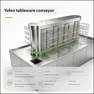 Tableware Storage & Transport Rotary Machine, Supporting Commercial Dishwasher to Clean Tableware Efficiently