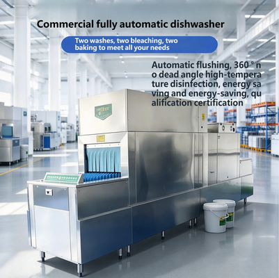 Yafen Intelligent Bowl-Feeding Dishwasher, Pipeline-Type Commercial Dishwasher, Large-Capacity Bowl Conveyor for Central Kitchen Dish Cleaning Equipment
