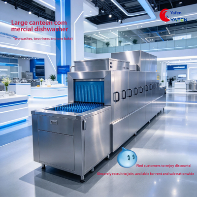 Factory Direct Flight Type Commercial Dishwasher Automatic Tunnel Conveyor Dishwasher with Sterilization & Drying for Canteen Hotel Central Kitchen